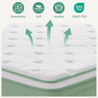 Novilla Twin Mattress, 10 Inch Hybrid Mattress in a Box, Gel Inflation Memory Foam with Pocket Coils Innerspring for a Cozy Night, Pillow Top Twin Size Mattresses, Medium Firm & Fit The Body's Curves