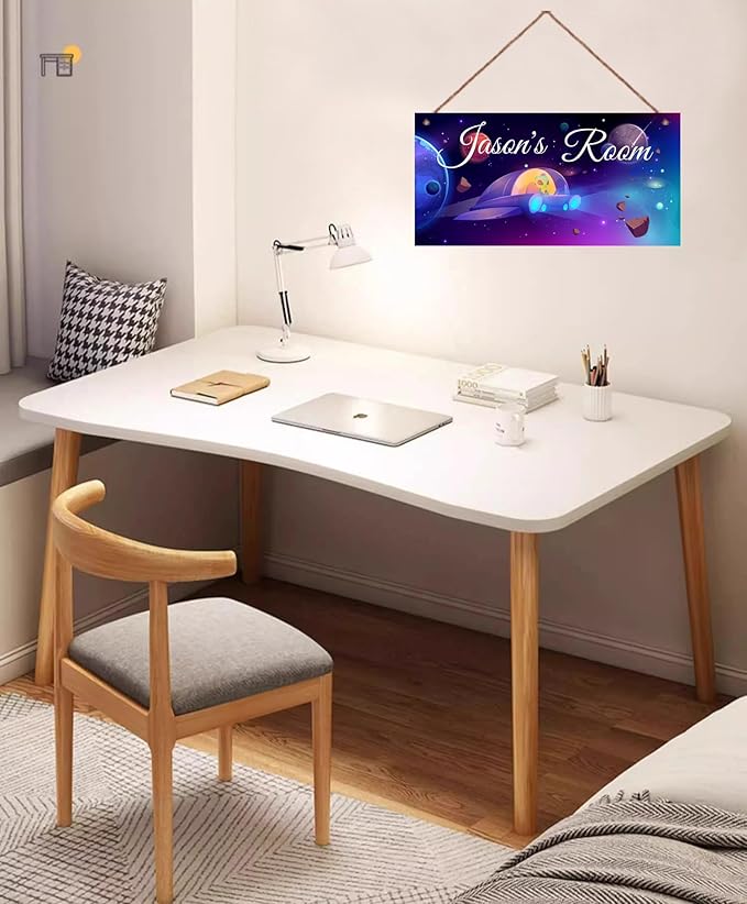 Personalized Signs Universe Spacecraft Sign Galaxy Sign For Kids Room Wall Art Décor Outer Space Theme Nursery Wall Decor For Boys Room Girls Bedroom