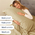 King 6 Piece Sheet Set - Comfy Breathable & Cooling - Ultra Soft Hotel Luxury Bedding Set with 8-16 Inch Deep Pockets - 1 Flat & 1 Fitted Sheet & 4 Pillowcases - Cozy, Wrinkle Free & Easy Care - Beige
