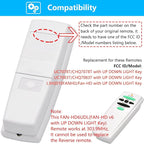 Replacement Remote for Hampton Bay Ceiling Fan Remote Control,with Up Down Light Control Dimmer 3-Speed, for UC7078T CHQ7078T UC7083T CHQ7083T L3H2010FANHD Fan-HD6UDL(Remote Only)