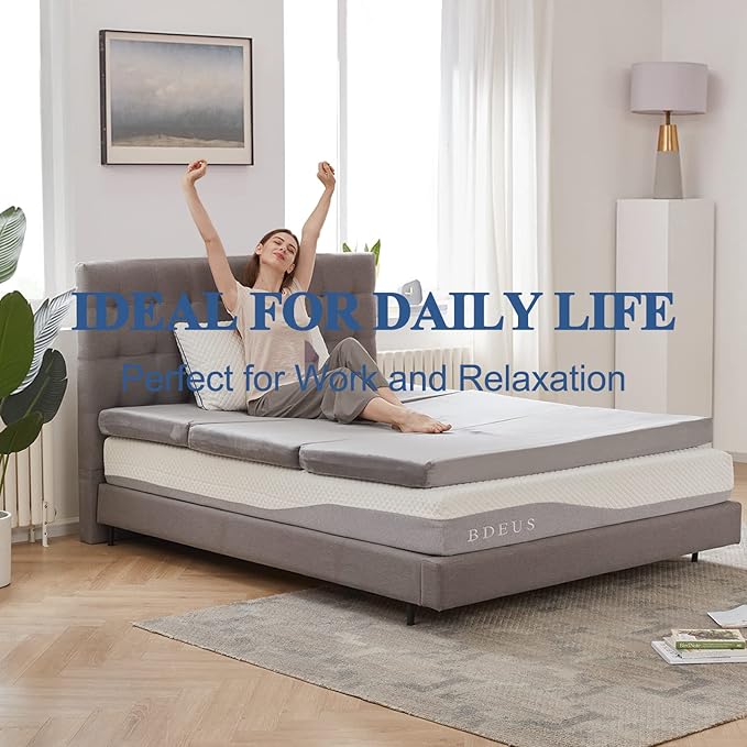 SINWEEK 4" Twin Memory Foam Folding Mattress with Storage Bag - Foldable Trifold Floor Bed Topper, CertiPUR-US Certified Guest Sleeping Pad, Machine Washable Cover