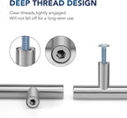 JOY DECOR 30 Pack Cabinet Handles, Brushed Nickel Cabinet Pulls, 10 in Hole Center Kitchen Cabinet Handles, Stainless Steel T Bar Handles for Dresser Drawers