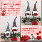 Valentine's Day Wedding Day Gnome Plush Decoration - Retractable Leg Table Ornament for Festive Home Party Decor Gift