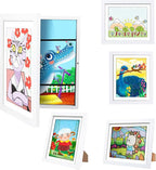 Kids Artwork Frames Changeable - Front Opening Holds 150, Children Art Projects, 10x12.5 Picture Frame for Display, With Storage (Black)