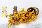JAKY-Global Babys Breath Orange Silk Artificial Flowers 12 Bundle Fall Stems Fake Plants Decor Wedding Party Decoration Bouquets Real Touch DIY Home Garden(Yellow Orange 12Bundles)