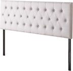 ZINUS Trina Upholstered Headboard, Button Tufted Upholstery, Adjustable Height, Easy Assembly, Light Grey, Full