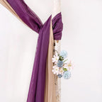 MIULEE Luxury Sheer Voile Elegant Topper Long Window Valance Solid Treatment Swags Drapes for Ceremony Wedding Canopy Bed 54" x 216" Plum Purple