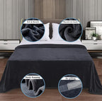 Soft Blanket Travel Size Fleece Warm Fuzzy Throw Blankets for The Bed Sofa Lightweight Charcoal Grey 50"x 61"