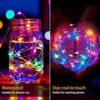 VOOKRY Fairy Lights Battery Operated Mini Starry String Lights, 12 Pack 30 LEDs 10 ft Silvery Copper Wire Lights Multicolor, Works for DIY Wedding Centerpiece, Party, Table, Christmas Decorations