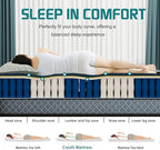 Crystli Full Mattress, 10 Inch Memory Foam Mattress with Innerspring Hybrid Full Size Mattress in a Box Pressure Relief & Supportive Double Mattress 100-Night Trial 10-Year Support