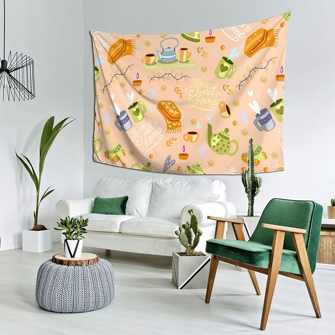 Pevtufa Tapestry 90x60in Scandinavian Style Hygge Print Tapestries For Bedroom Living Room Dorm Decor