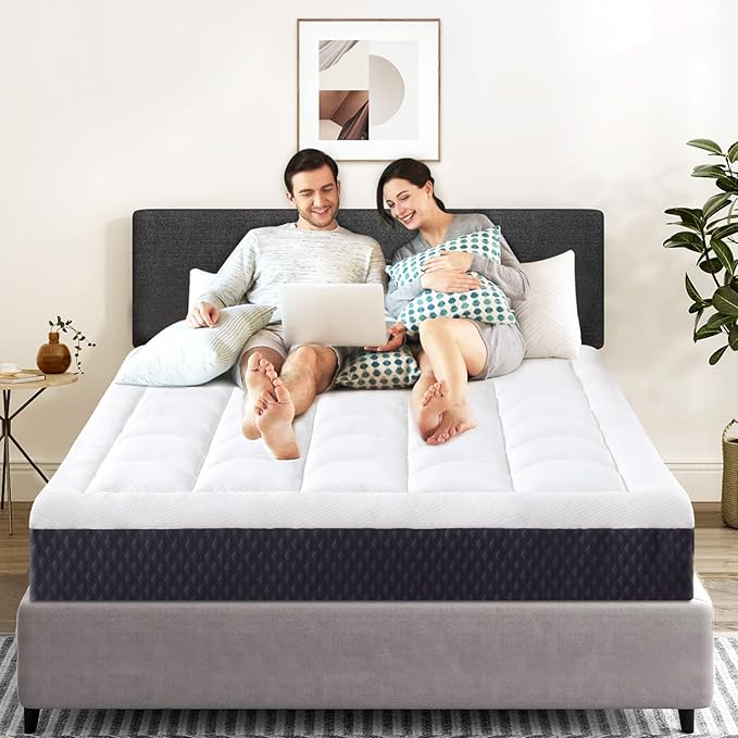 ONENICE 5 Inch King Mattress in a Box, Breathable Gel-Memory Foam Plus Removable Pillowtop Mattress for Pressure Relief, CertiPUR-US Certified Bed in a Box, Fiberglass-Free