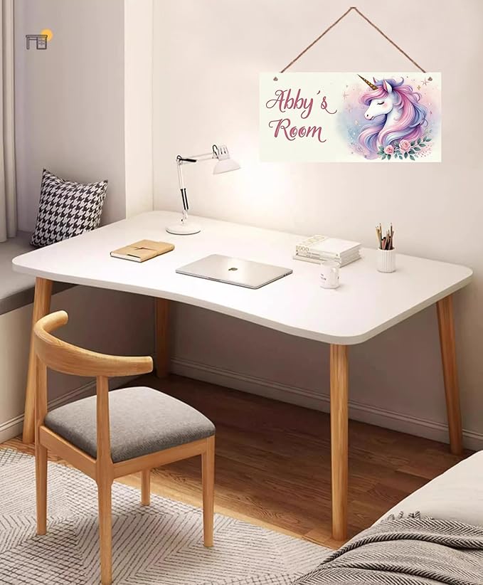Personalized Sign Cute Unicorn Wall Decor Beautiful Decoration for Home Kitchen Bar Garage Vintage Retro Poster Plaque Decor for Kids Room Nursery Wall Decorations Stuff