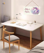 Personalized Sign Cute Unicorn Wall Decor Beautiful Decoration for Home Kitchen Bar Garage Vintage Retro Poster Plaque Decor for Kids Room Nursery Wall Decorations Stuff