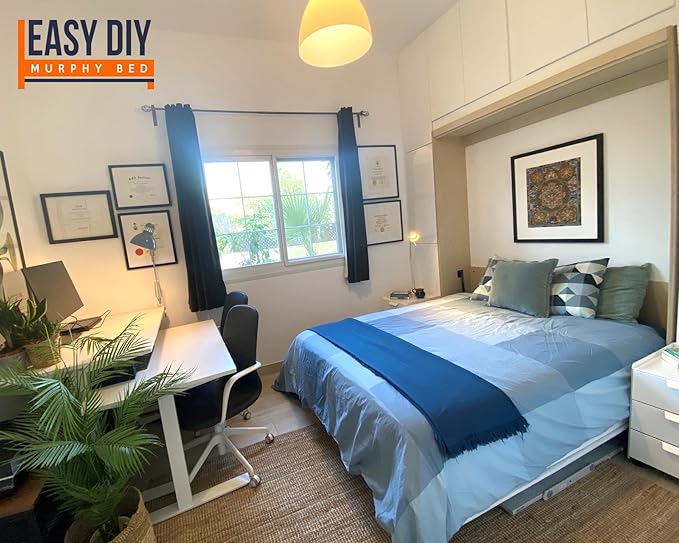 Twin Size DIY Murphy Bed Hardware Kit – Vertical Wall Bed for Space-Saving - Budget-Friendly DIY Setup -Made in USA -Hide Away Design with Twin Murphy Bed Hardware - Bed Lift Mechanism - Pull Down