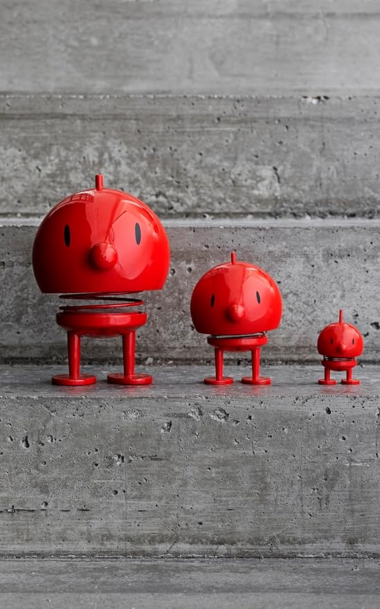 Hoptimist Classic Bumble, Danish Design Elegance Meets Playful Joy in This Charming Figurine - Small Red, 2 x 2.8 x 3.15 inches