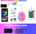 100ft Led Strip Lights,Long Smart Led Light Strips Music Sync 5050 RGB Color Changing Rope Lights,Bluetooth APP/IR Remote/Switch Box Control Led Lights for Bedroom,Home Decoration,Party,Festival