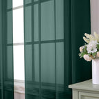 Aiyufeng Hunter Green Sheer Curtain Drapes 72 Inch Length 2 Panels for Living Room, Light Filtering Voile Green Drapes for Bedroom, Patio, Sliding Door, Each 42" W x 72" L