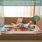 MAXYOYO Twin Size Futon Floor Mattress Shikibuton Sleeping Mats for Adults, Floor Futon with High-Density Foam, Portable Mattress for Living Room, Guest Room, Bohemian A