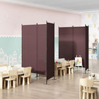 Room Divider Panel 6Ft Privacy Screen Wall Divider JAXPETY Folding Portable Partition Wall 88" W x 73" H Dividers for Room Separation Indoor, Brown