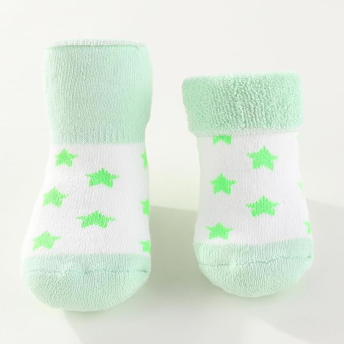 Unisex Baby Terry Socks 5-Pack for Baby boy and girl 0-12 Months Warm Cotton Socks