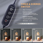 Candle Warmer Lamp with Timer: White Scented Candles Heating Lights Home Decor Table Lights for Home Living Bedroom Decorative