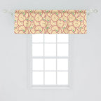 Ambesonne Fruits Window Valance Pack of 2, Modern Illustration Fruit from Abstract Cartoon Drawing Outline Look, Rod Pocket Curtain Valances for Kitchen Bedroom, 54" X 18", Apple Green Beige and Red