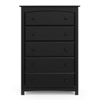 Storkcraft Kenton 5 Drawer Dresser (Black) – GREENGUARD Gold Certified, Dresser for Kids Bedroom, Includes Safety-Focused Interlocking Drawer System
