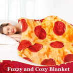 Jorbest Pizza Blanket Adult Size 90 Inches Birthday Gifts for Women Men Mom, Food Blanket Funny Gifts for Girlfriend Boyfriend, 285 GSM Soft Flannel Pizza Throw Blanket for Adult Kids (Red)