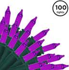 Brite Star 100 Count Mini String Christmas Lights, Purple - 22 feet Indoor/Outdoor Christmas Tree Lights with Green Wire