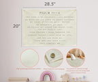 Psalm Christian Bible Verse Scripture Canvas Rectangular Banner-Flag Poster Wall Decor for Baby Boy Girl Kids,Nursery Above Crib Kids Room Bedroom Decor-Baby Shower Baptism Birthday Christmas Gift