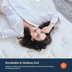 Coolvie 14 Inch California King Mattress, Hybrid Cal King Mattresses in a Box, Medium Firm Feel, 4 Layer Premium Foam with Pocket Springs with Fiberglass Free, Best Mattress in a Box
