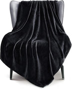 Exclusivo Mezcla Extra Large Fleece Throw Blanket for Couch, Sofa, 300GSM Super Soft and Warm Blankets, Black Throw All Season Use, Cozy, Plush, Lightweight, 50x70 Inches