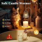 Black and Gold Candle Warmer Lamp with Timer Dimmer,Birthday Gifts for Women Mom,House Warming Gifts New Home Room Decor,Vintage Wax Warmer for Scented Wax Jar Candles