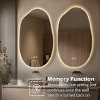 LED Bathroom Mirror with Lights 26x38, Stepless Dimmable Irregular Backlit Mirror with 3 Colors, Anti-Fog, Memory, Al-Alloy Lampshade, Frameless Vanity Mirror for Bathroom (Horizontal/Vertical)
