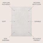 JONATHAN Y Graphic Lines High-Low Indoor Area Rug 4X6 White/Cream, Alcina Modern Scandinavian for Living Room, Bedroom, Kitchen, Easy-Cleaning, High Traffic, Pet-Friendly, Non-Shedding SND102B-4