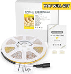 EMITEVER COB LED Strip Lights Warm White, 3000K Tape Light 25ft Premium High Density, DC 24V, 300+Lumens/ft, 3600LEDs/Spool, Ra 90+, 3W/ft, UL Listed 5 Year Warranty (Power Supply Sold Separately)