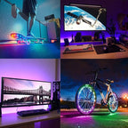 LED Strip with 24 Keys Remote Control, 2m Battery Powered Strip Lights for Party and DIY Decoration