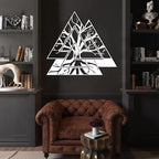 Metal Viking Wall Decor, Tree of Life Metal Wall Art, Norse Viking Decor, Norse Pagan Decor, Pagan Wall Decor, Tree of Life Wall Sculpture, Scandinavian Home Decor, Godly Home Decor (Black, 31"x31"|80x80cm)