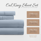Linen Market Double-Brushed Microfiber California King Sheet Set 4 Piece – Oeko-TEX Certified Ultra Soft & Wrinkle-Free - 16" Deep Pocket Sheets Easy Care Cal-King Size - Light Blue
