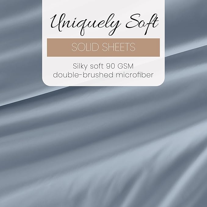 Linen Market Double-Brushed Microfiber Twin Sheet Set 3 Piece – Oeko-TEX Certified Ultra Soft & Wrinkle-Free - 16" Deep Pocket Sheets - Easy Care Twin Size - Light Blue