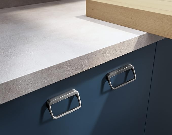 Goo-Ki Brushed Nickel Cabinet Pulls with 2.5'' Hole Center(64mm),Modern Zinc Alloy Drawer Pulls for Drawer,Wardrobe,Cupboard,6 Pack
