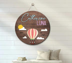 Custom Hot Air Balloons 3D Wooden Nursery Name Sign, Personalized Large Wooden Above Crib Decor Baby Shower Boy Girl Birthday Gift, Baby Name Sign Wall Hanging, Kid Bedroom Decor
