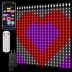 Smart Curtain Lights 400 LED, Color Changing LED Curtains Light 6.6 * 6.6 FT, DIY Fairy String Light Curtain for Bedroom Backdrop Party Indoor Outdoor Christmas Decor (APP +Remote Control)