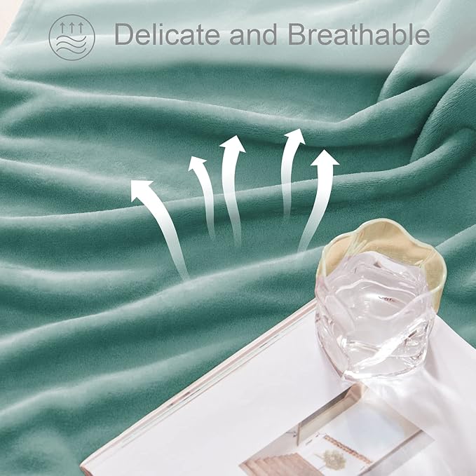 Exclusivo Mezcla Fleece Blanket Twin Size for Bed, Super Soft and Warm, All Season Use, Cozy, Plush, Lightweight, 60x80 Inches Celadon