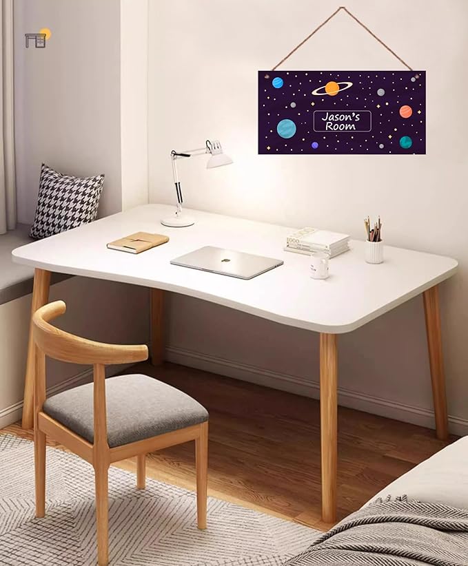 Personalized Sign Stars Sign, Outer Space Theme Wall Art Decor Custom Name Door Plate for Kids Room Nursery Planet Door Art Décor For Girls Boys Room Little Man Cave