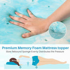 Mattress Topper, Queen Size Cooling Memory Foam Bed Toppers, 2 Inch Soft Mattress Pads for Sleeper Sofa, RV, Camper, CertiPUR-US Certified
