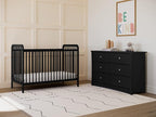 Storkcraft Crescent 6-Drawer Dresser (Black) – GREENGUARD Gold Certified, Black Dresser for Bedroom, Kids & Nursery Storage Chest, Safety Interlocking Drawers, Pre-Installed Tracks, Kids Chest