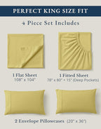 LANE LINEN 100% Organic Cotton King Bed Set, Soft & Comfy Luxury Hotel Feel Crisp Percale Weave, Machine Washable Mercerized Cotton Bedding Sets & Collections King Size- Cocoon