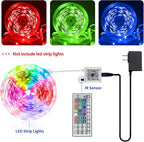 FONEWE 44 Key RGB LED Strip Lights IR Remote Control, Remote Receiver RGB LED Light Strip, 24V Power Adapter for LED Lights